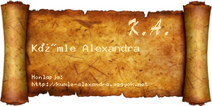 Kümle Alexandra névjegykártya